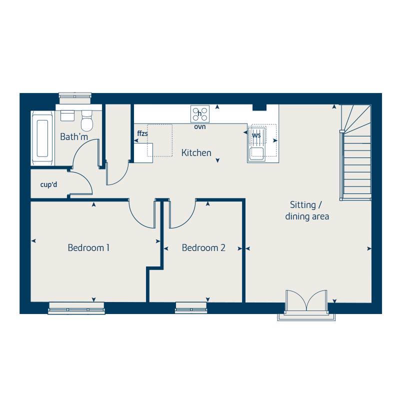 First floor floorplan of The Rosewood at Shinfield Meadows floor floorplan of The Rosewood at Shinfi